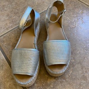 Franco Sarto Silver Leather Espadrille